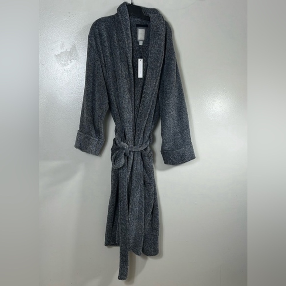 Daniel Buchler NEW YORK Cozy Soft Plush Robe with Self Belt Gray Women’s L/XL